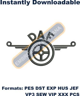 DAF truck logo embroidery design